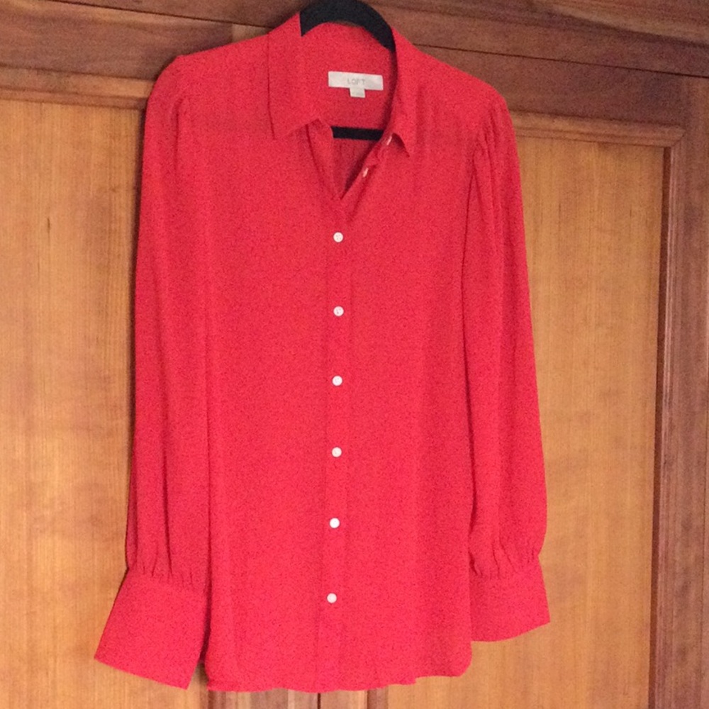 Loft blouse red